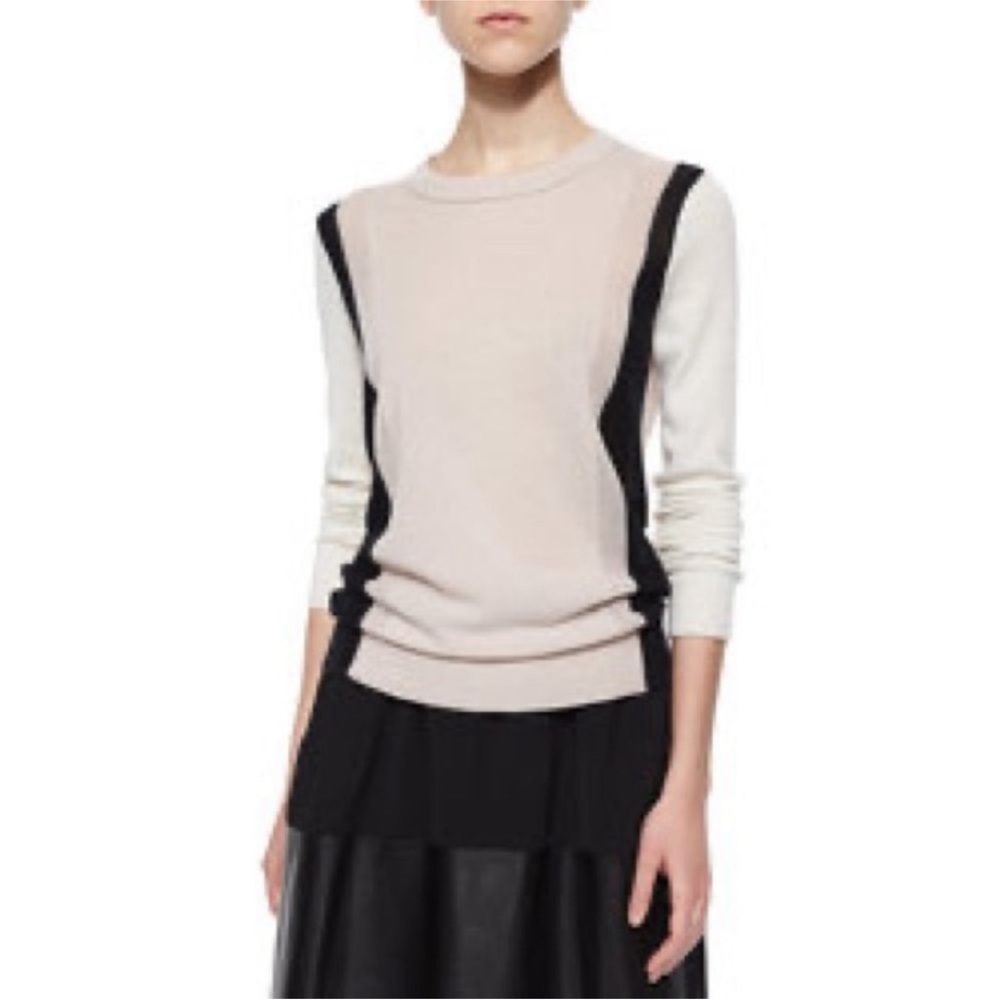 Vince Two Toned Knit 100% Cashmere Sweater Sz Small - Picture 1 of 14